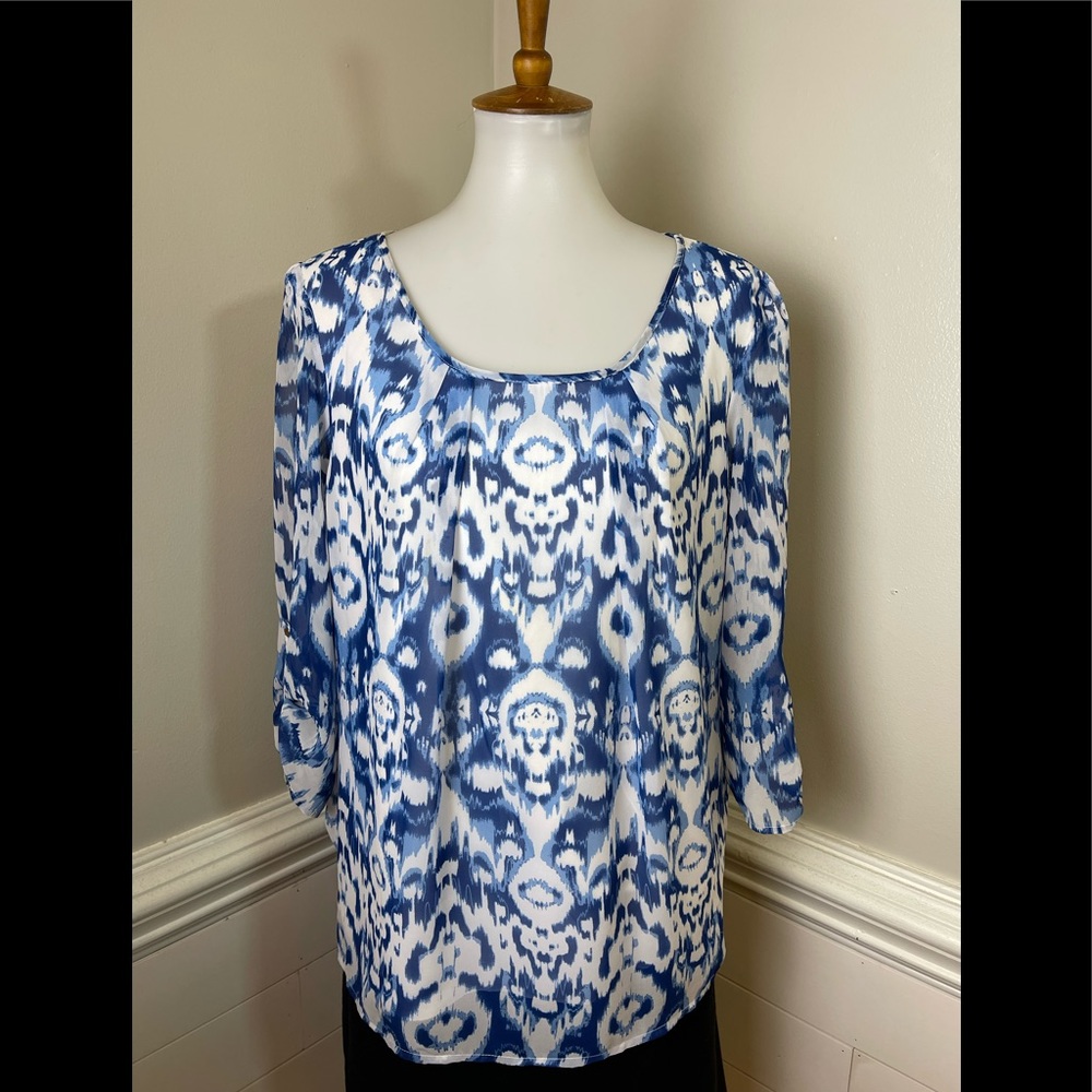 Milano Abstract Watercolor Print Top L FREE SHIP